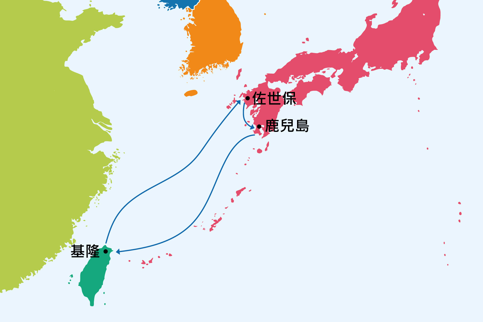 佐世保、鹿兒島６日