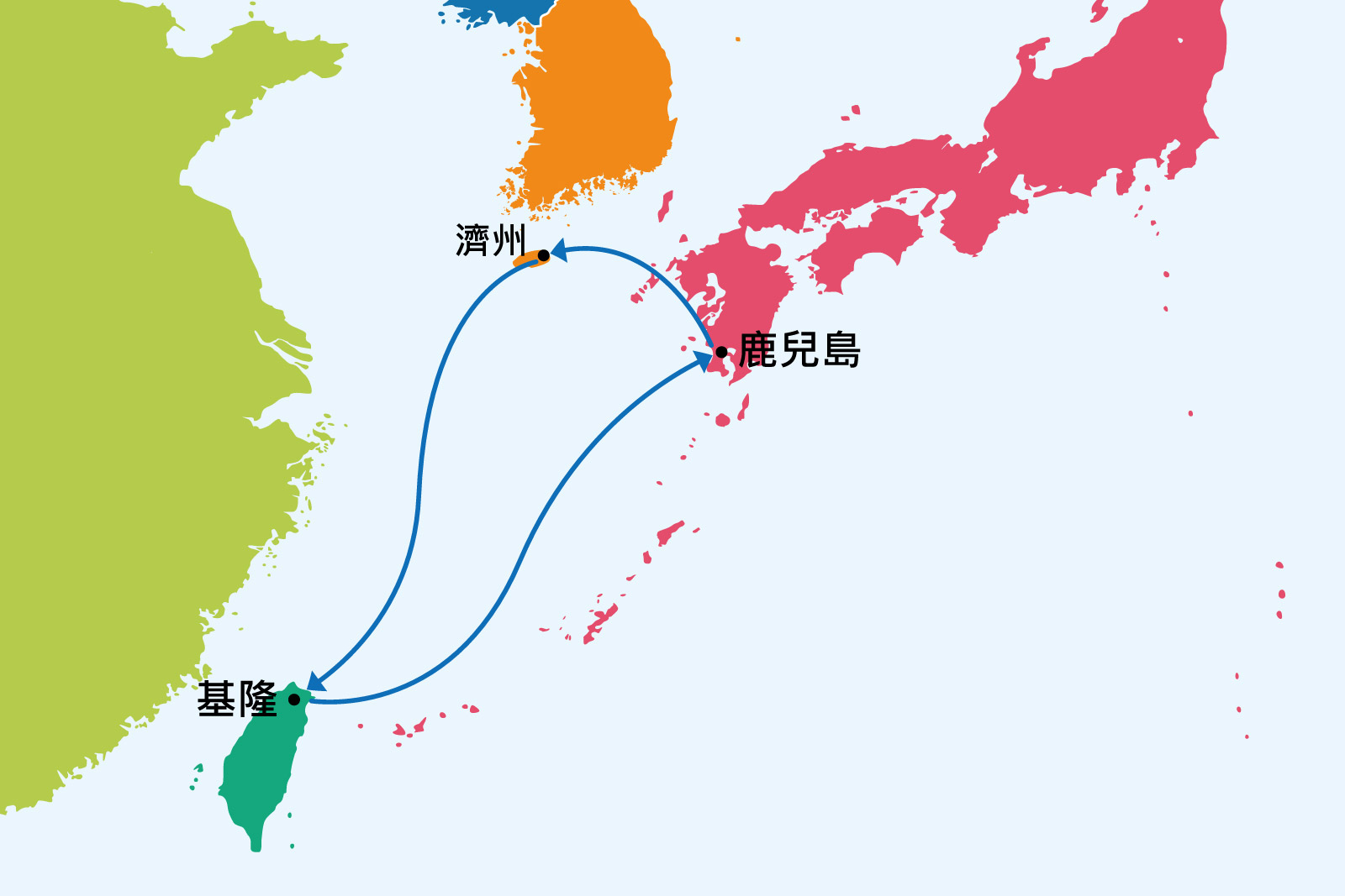 鹿兒島、濟州島６日