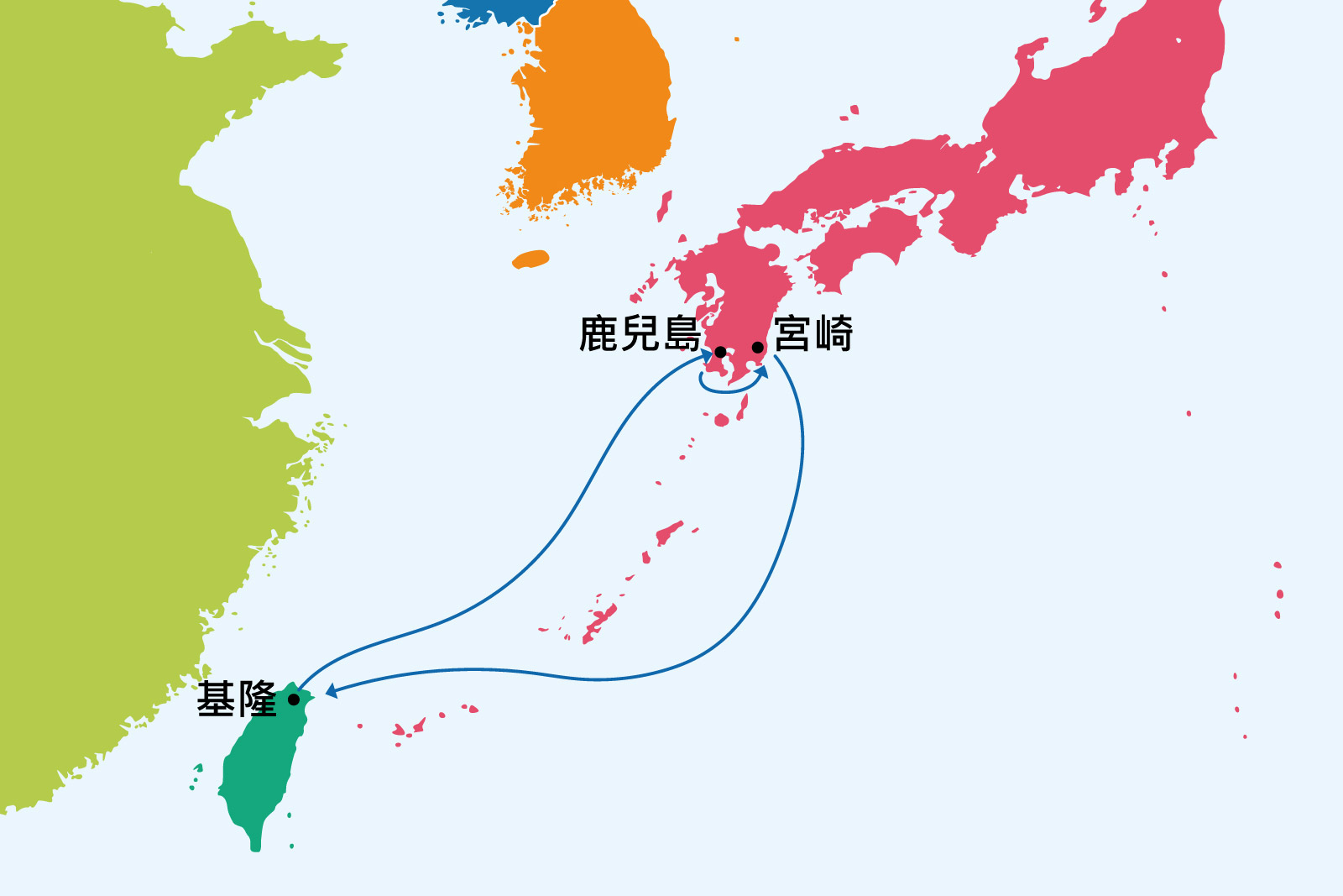 鹿兒島、宮崎６日